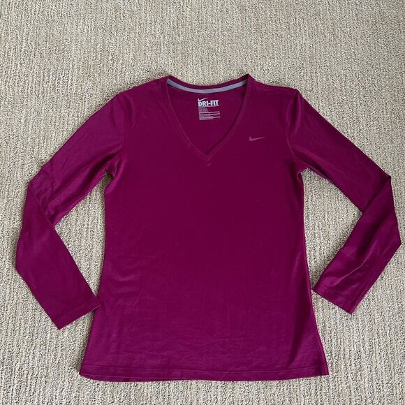 Nike Dri-fit Pink Long Sleeve Tshirt - Picture 1 of 5